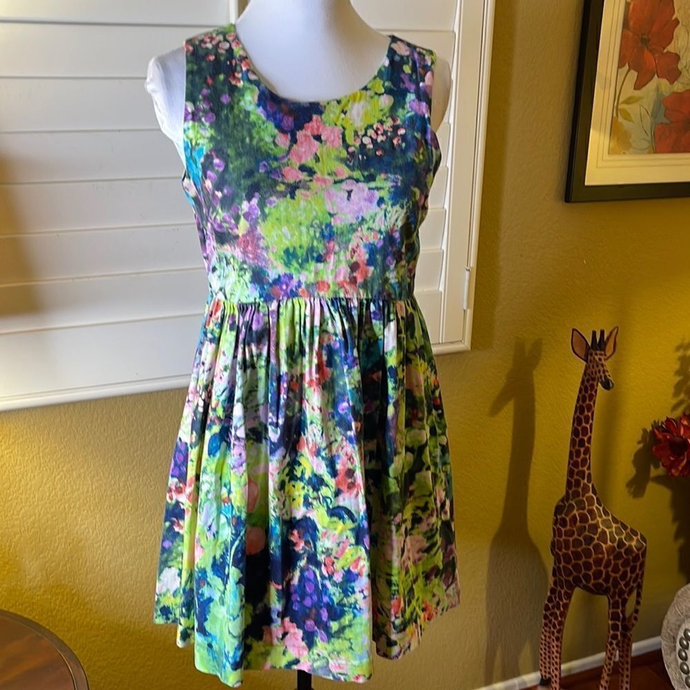 Zara Women Floral Sleeveless Summer Dress, SZ M